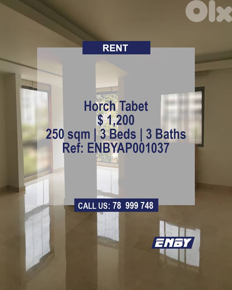Apartment for Rent in Horsh Tabet | High floor | Easy access |New Bldg 0