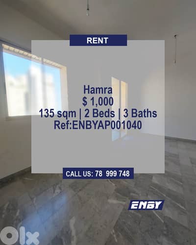 Apartment for Rent in Hamra | Calm Area |Walking Distance To AUB & LAU