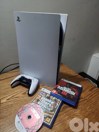 ps5 with cod mw3 , gta5 and 2k25 nba cds