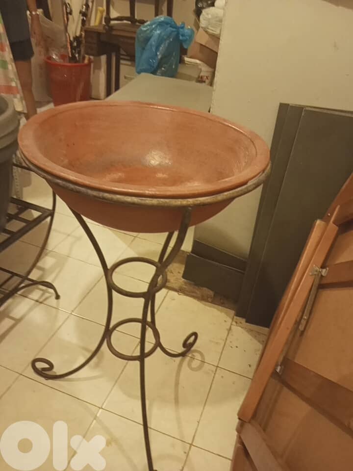 Iron couch and chair and stands for plants 3