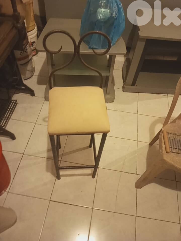 Iron couch and chair and stands for plants 6