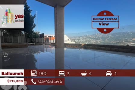 Ballouneh 180m2 | 160m2 Terrace | Brand New | Mountain View | KS |