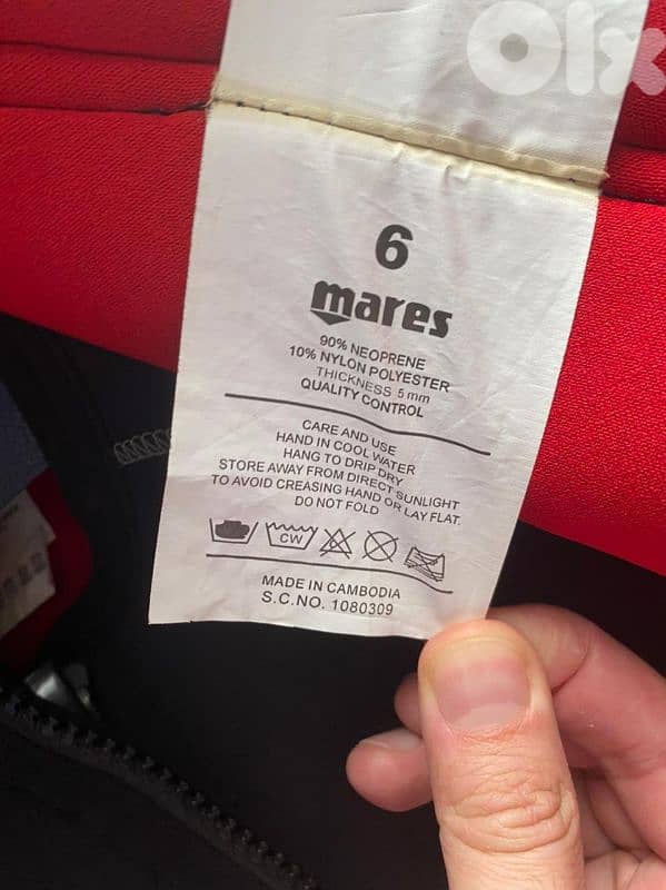 Wet Suit Mares Dual 5mm - excellent condition 2