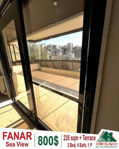 Semi-Furnished 235sqm Apartment ForRent in Fanar with Terrace+Sea View