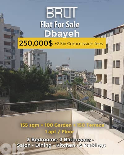 155 sqm + 150 terrace + 100 garden for sale in Dbayeh Metn