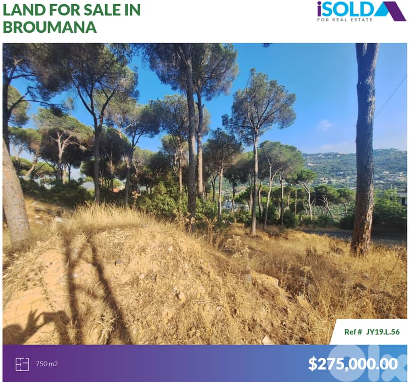 Prime Land+mountain view 4sale in Maksa/broummana - أرض في برمانا/مكسا 0