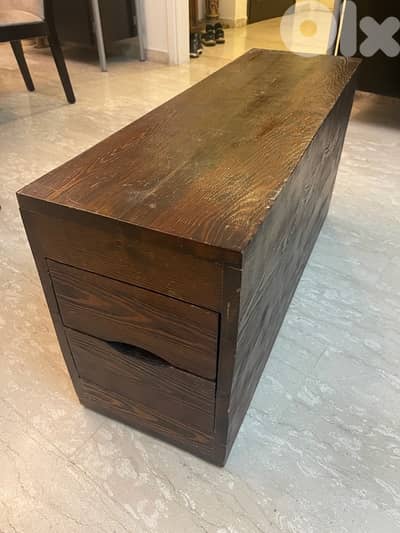 rustic sold wood drawer cabinet