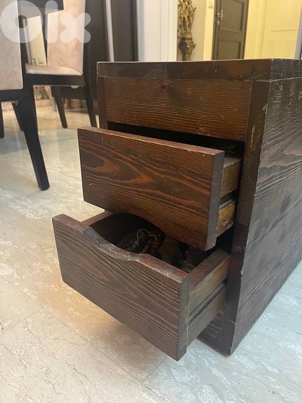rustic sold wood drawer cabinet 1