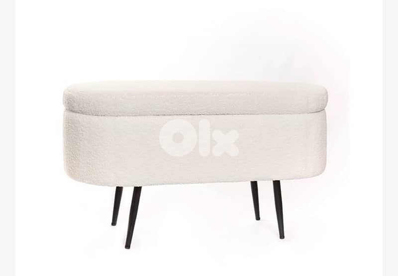 luxurious faux fur storage bench 0