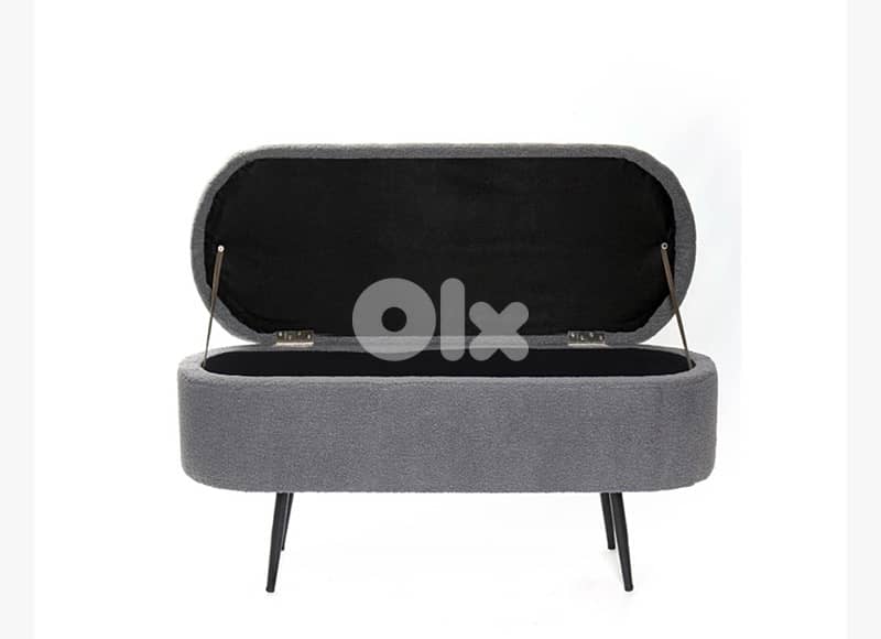 luxurious faux fur storage bench 2