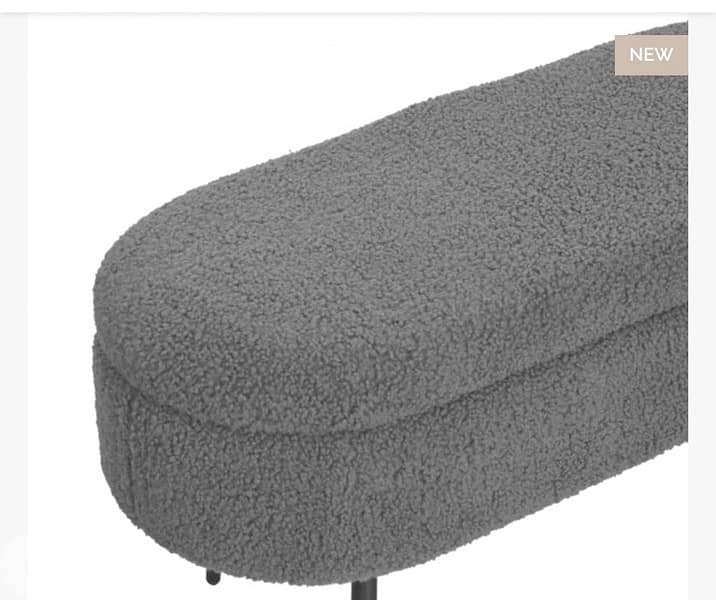 luxurious faux fur storage bench 3