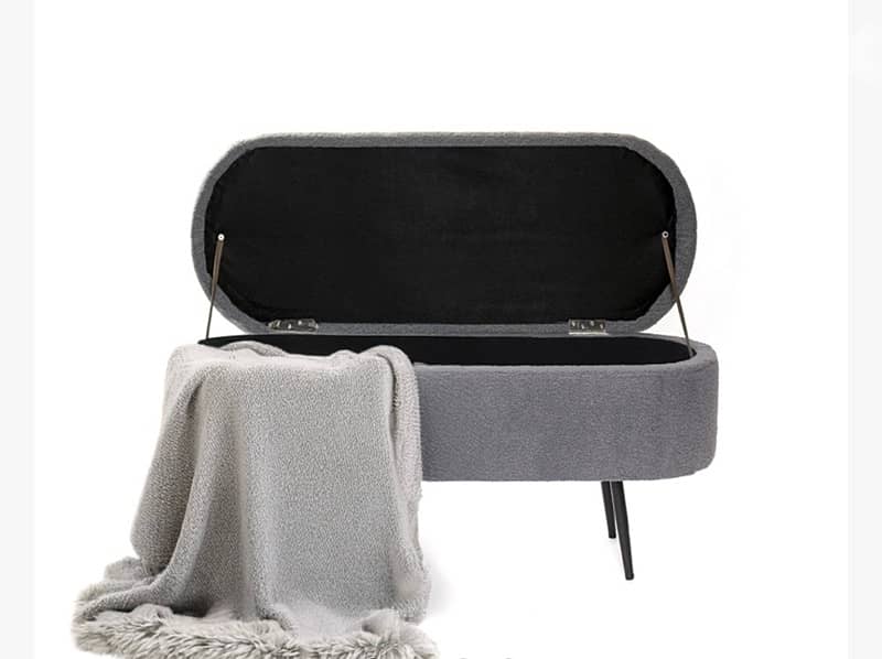 luxurious faux fur storage bench 4