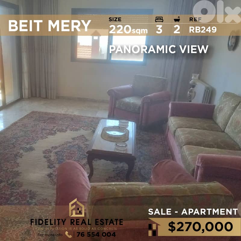 Apartment for sale in Beit Mery RB249 شقة للبيع في بيت مري 0