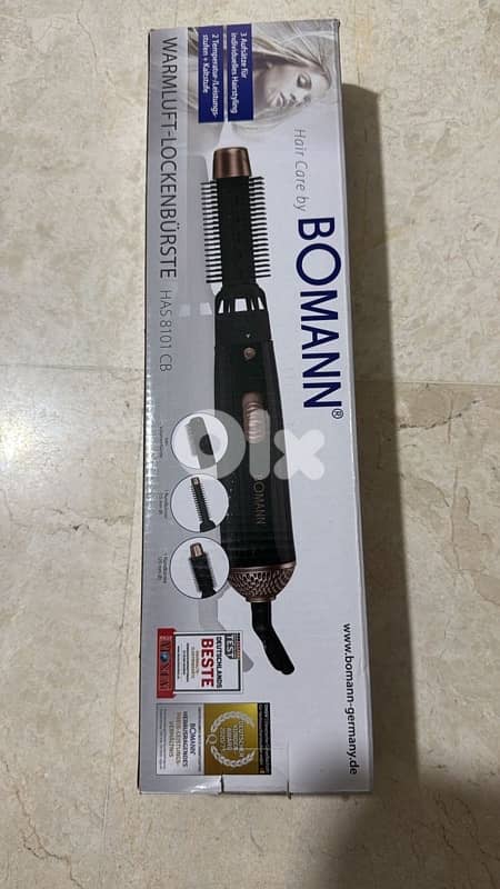 Bomann hot air curling brush with 3 attachments 0