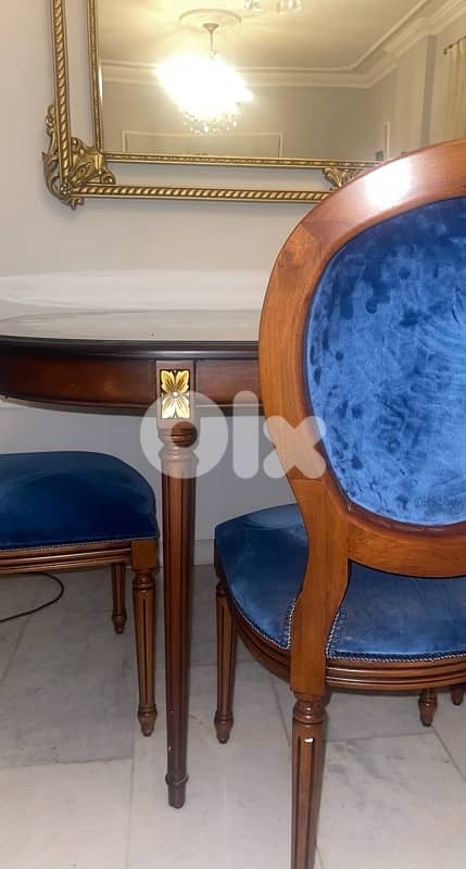 سفرة مع ٦ كراسي  خشب زين مع غلوب 0