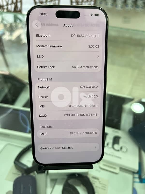 iphone 15 pro 256gb titanium 2 sim battery 90% ktir ndif 8