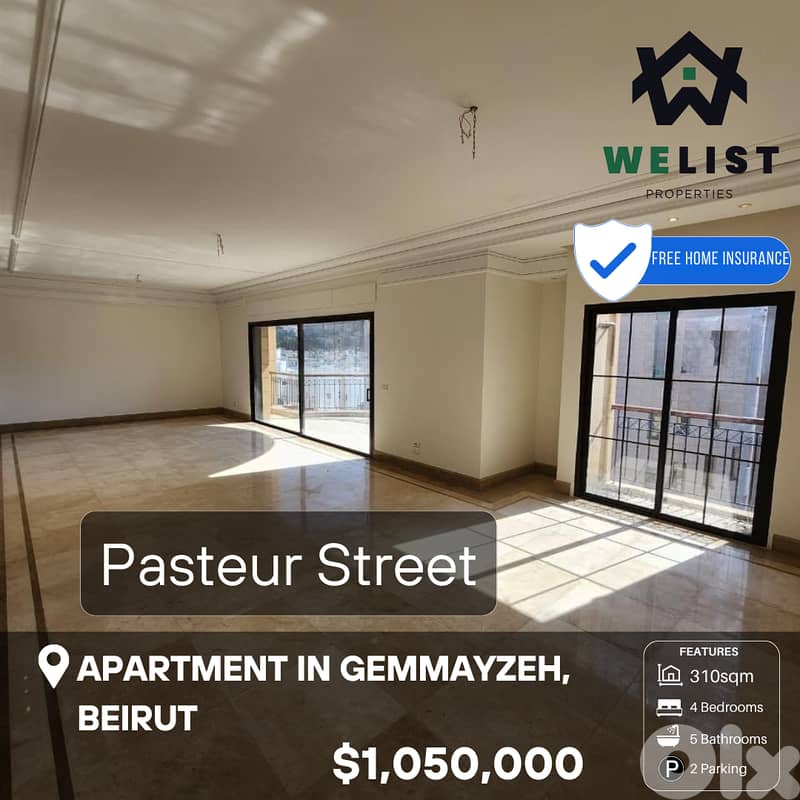 Apartment for sale in Gemmayze - Pasteur شقة للبيع في منطقة الجميزي 0