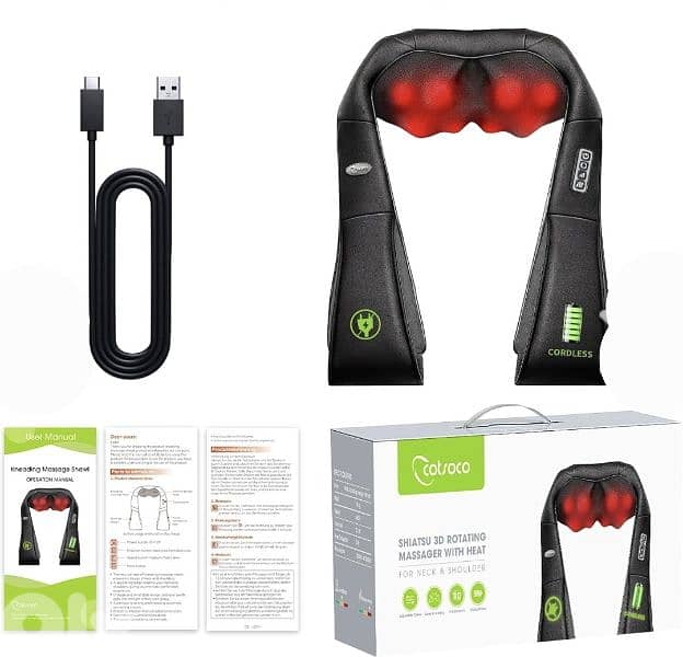 Cotsoco wireless neck massager Shiatsu massage device+heat/4$ delivery 0