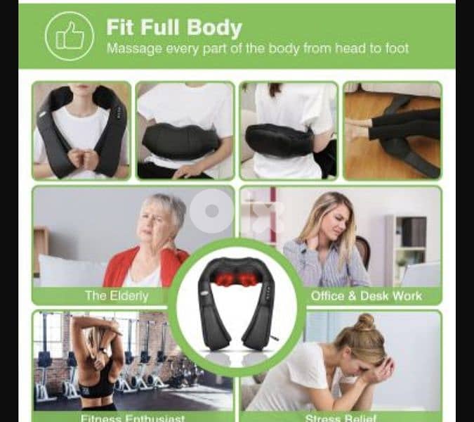 Cotsoco wireless neck massager Shiatsu massage device+heat/4$ delivery 5