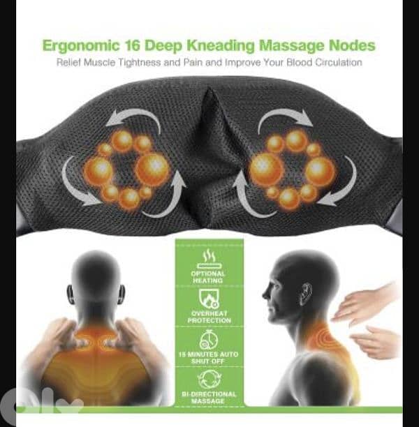 Cotsoco wireless neck massager Shiatsu massage device+heat/4$ delivery 6