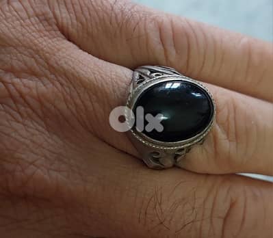 Agate Ring silver weight 6.5 grs خاتم عقيق يماني اصلي فضة وزن ٦،٥ غرام