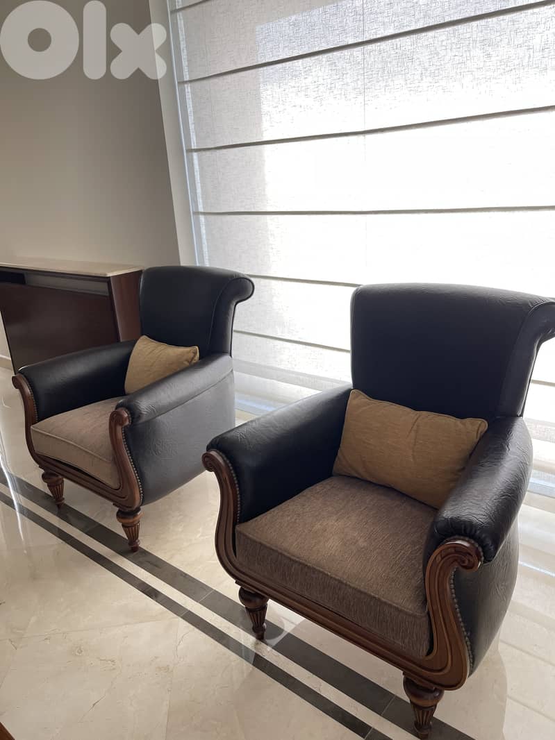 Leather Sofa and armchairs 1