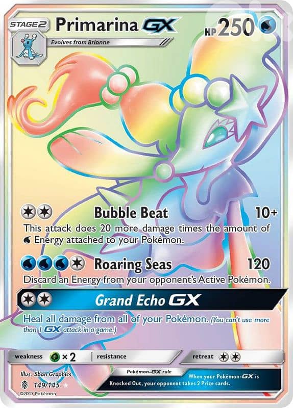 Primarina GX Rainbow Rare – Ultra Rare Pokémon Card (Mint Condition) 0
