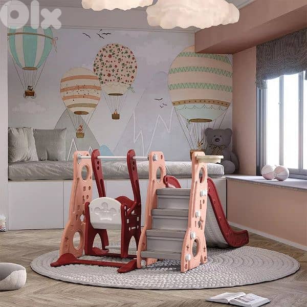 Kids Slide with Swing set مجموعة مرجوحة مع زحليطة 2