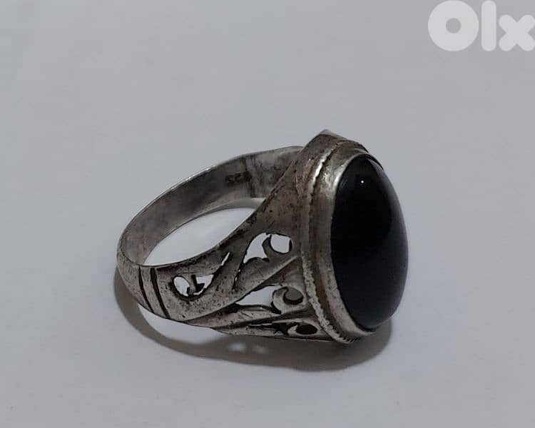 Agate Ring silver weight 6.5 grs خاتم عقيق يماني اصلي فضة وزن ٦،٥ غرام 4