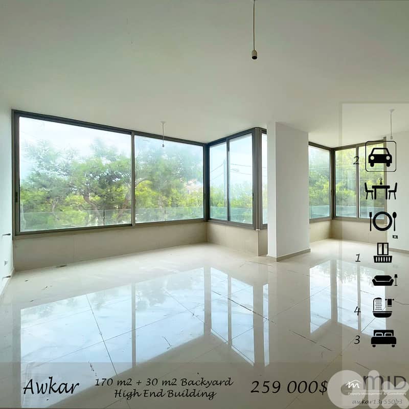 Awkar | Brand New 170m² + 30m² Backyard Garden | Class A Neighborhood 0