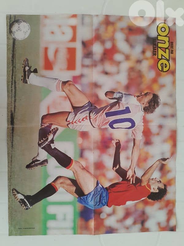 80's POSTER 55 x 42 DIEGO Maradona Naples Napoli + ELKJAER 1