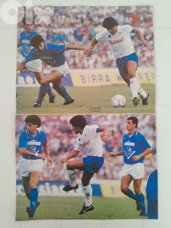 80's POSTER 55 x 42 DIEGO Maradona Naples Napoli + ELKJAER 3