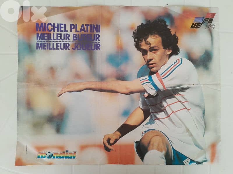 Rare 1984 EQUIPE DE FRANCE + MICHEL PLATINI Medium size 1