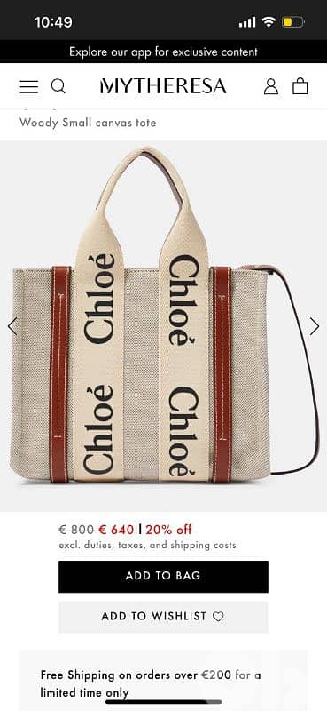 Brand new Chloé Woody small canvas tote with dustbag $650 0