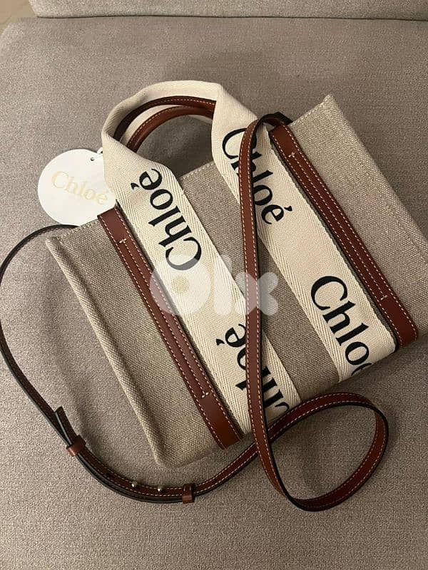 Brand new Chloé Woody small canvas tote with dustbag $650 1
