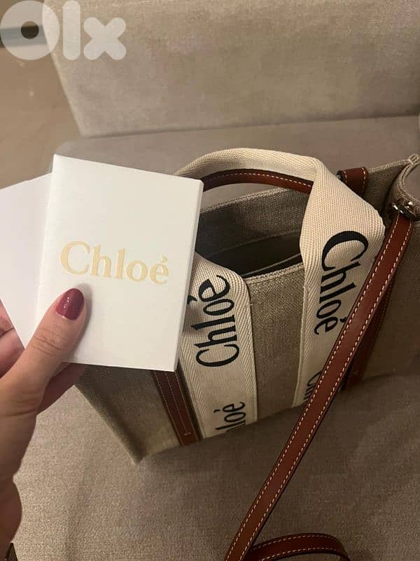 Brand new Chloé Woody small canvas tote with dustbag $650 3