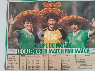 Rare Mexico 86 France football + Mexico WORLD CUP full schedule  Large