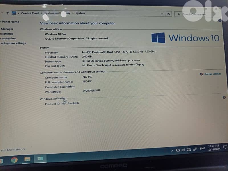 compac pentium hdd320gb 2 gb ram 1