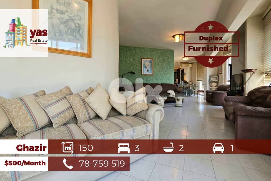 Ghazir 150m2 | Furnished | Rent | Well Maintained | Solar System | IV 0