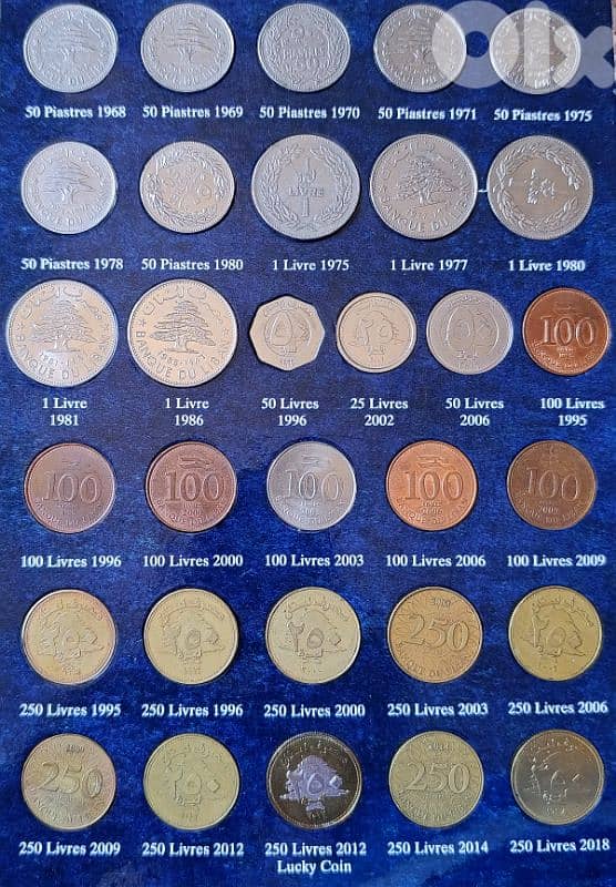 ألبوم عملات لبنانية معدنية من  1924 ال 2018 1