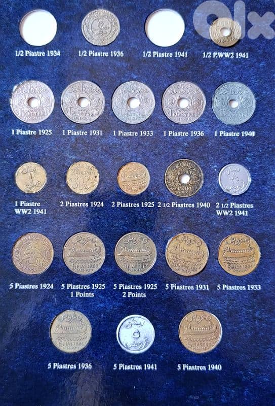 ألبوم عملات لبنانية معدنية من  1924 ال 2018 4