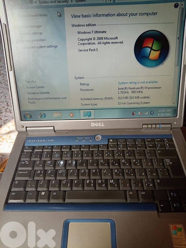 laptop dell pentium 512gb ram 60gb hdd 0
