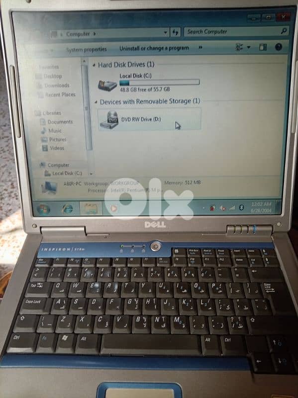 laptop dell pentium 512gb ram 60gb hdd 2