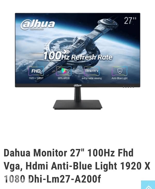 dahua monitor 27” 100Hz Fhd 1920x1080 1
