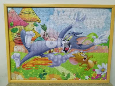 Framed with glass Tom & jerry comoleted puzzle 500 pcs 52*39cm
