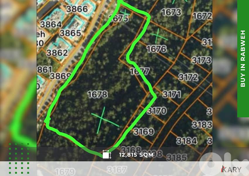 12815m2 Land for Sale in RABWEH أرض للبيع في الربوة 1
