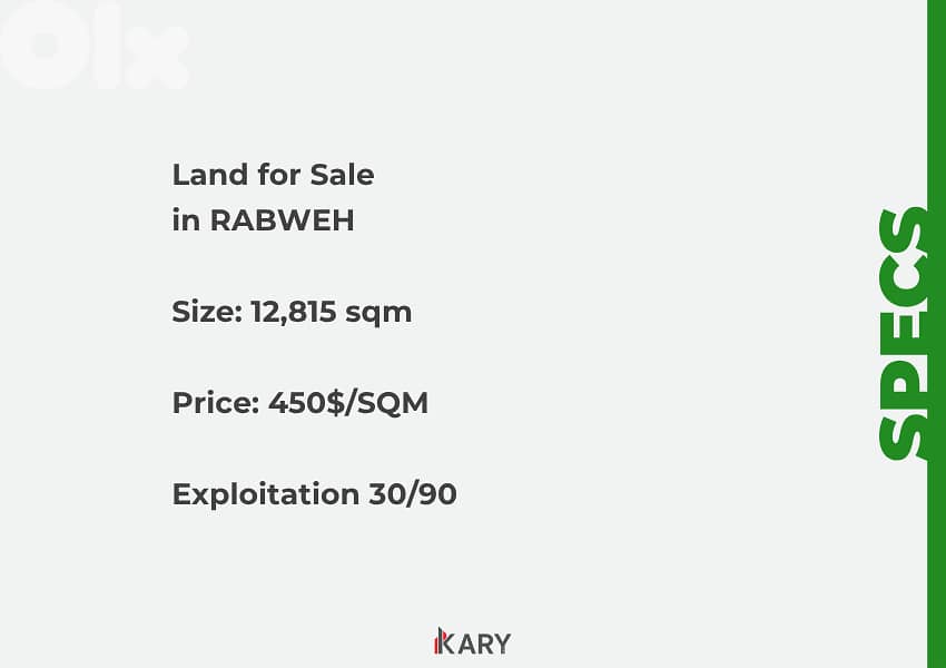 12815m2 Land for Sale in RABWEH أرض للبيع في الربوة 3