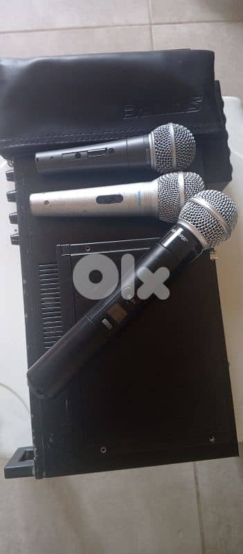 Live mixer+100volts amplifier+3 mic shure 0