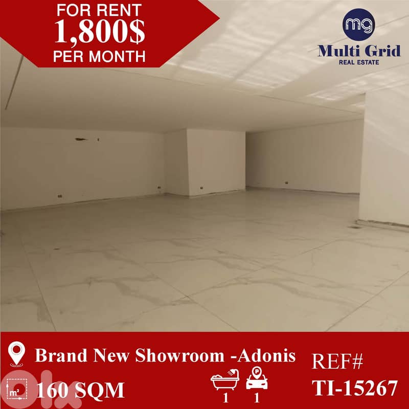 TI-15267 / Showroom for Rent in Adonis, صالة للايجار في أدونيس 0