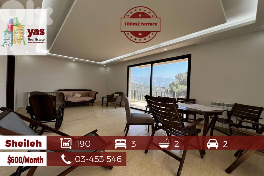 Sheileh 190m2 | 100m2 Terrace| Rent |Gated Community | KS| 0